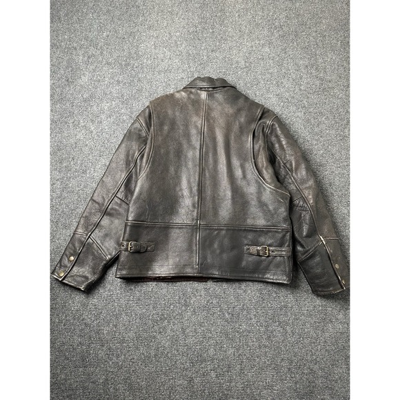 Mens Leather Wilson Brown Full Zip Classic Casual Bomber Jacket, Size M - Picture 2 of 10